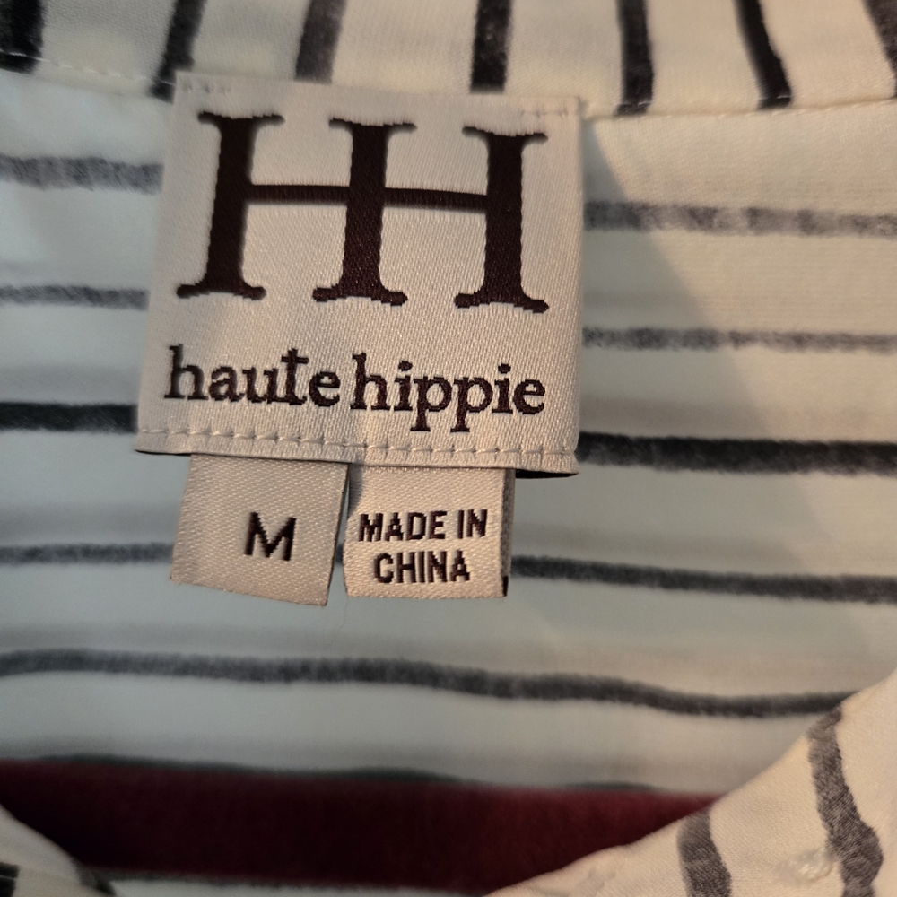 Black & White Stripe Silk Shirt - Picture 2 of 4